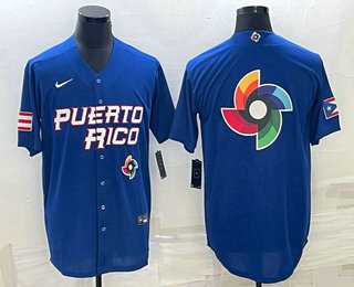 Men%27s Puerto Rico Baseball 2023 Royal World Big Logo With Patch Classic Stitched Jersey->2023 world baseball classic->MLB Jersey